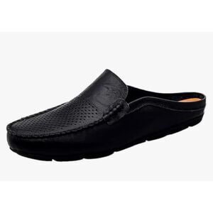 Go Tour Mens Mules Clog Slippers Breathable Leather Shoes Casual Loafers Size 14